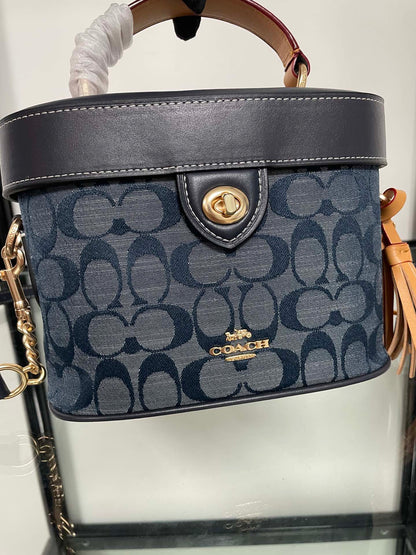C•ach blue denim Kay Crossbody