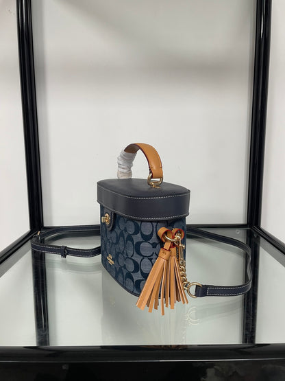 C•ach blue denim Kay Crossbody