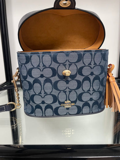 C•ach blue denim Kay Crossbody