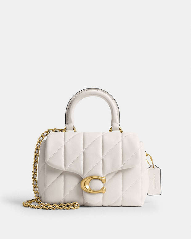 C•ach Tabby Top Handle Bag (white)